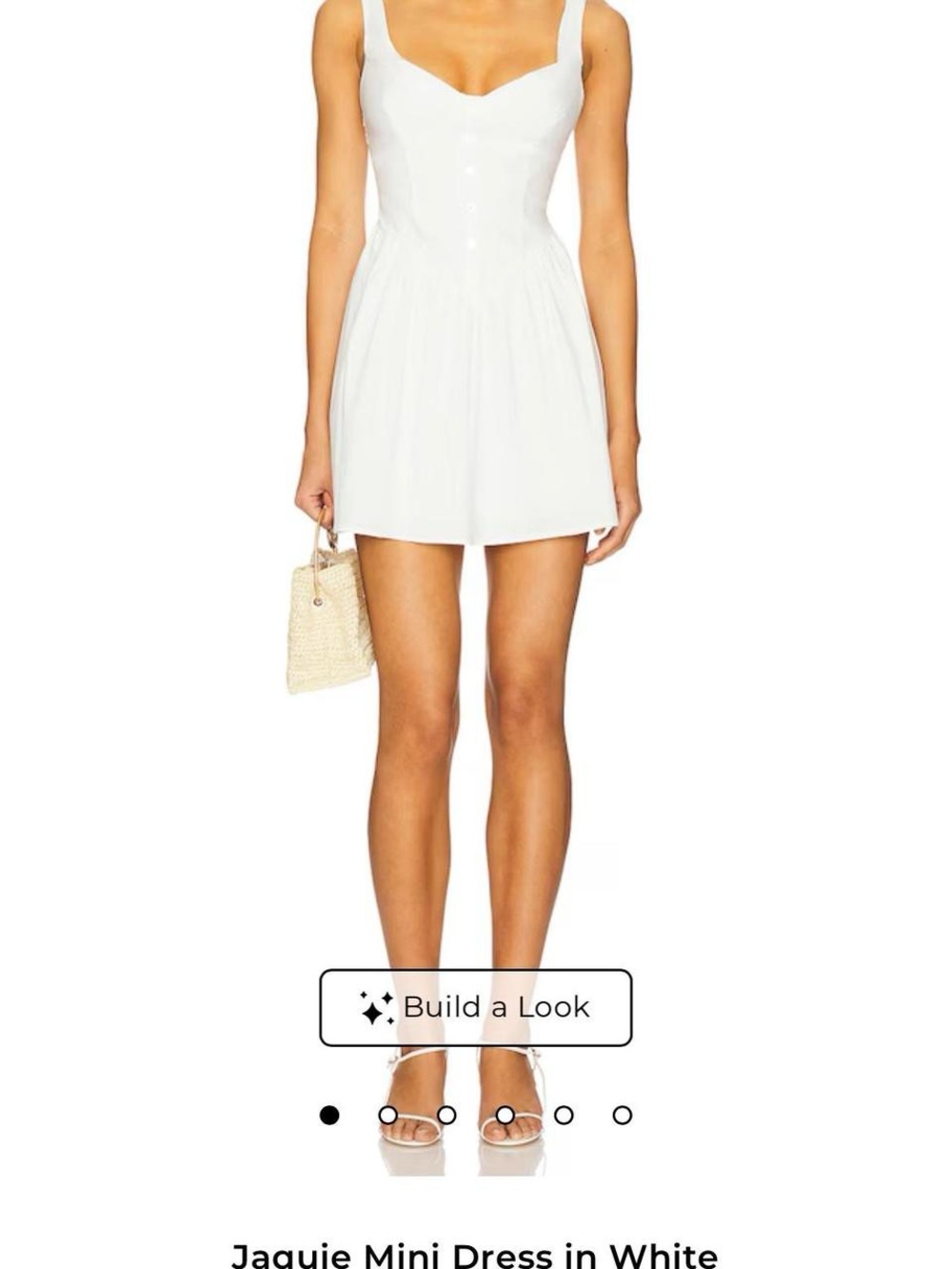 Jaquie White Mini Dress with Sweetheart Neckline from Revolve Size Large